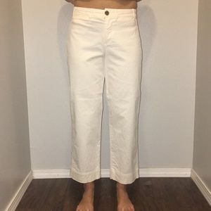 Old Navy Off-White Cropped Wide Leg Pants Size 2